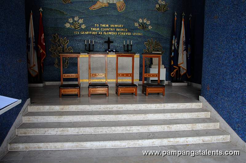Kneelers inside the American Cemetery Memorial Chapel in Manila.