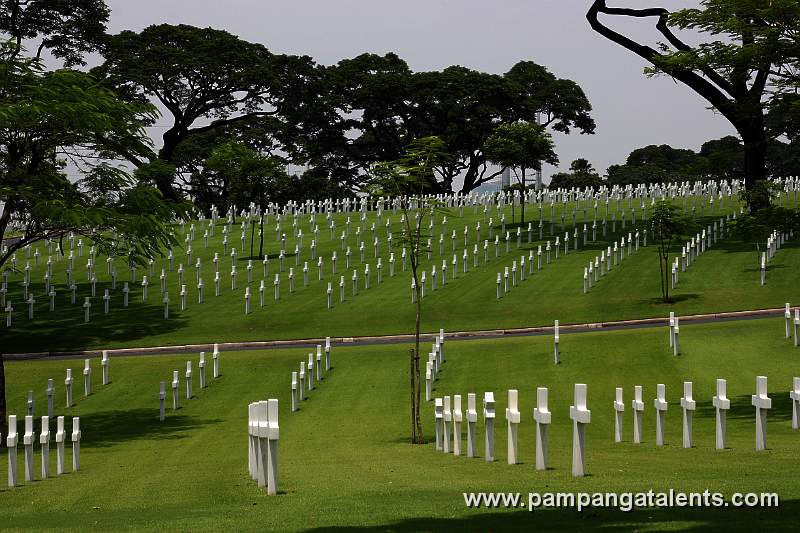 Circular pattern grave plots of Information office of Manila American Cemetery and Memorial.