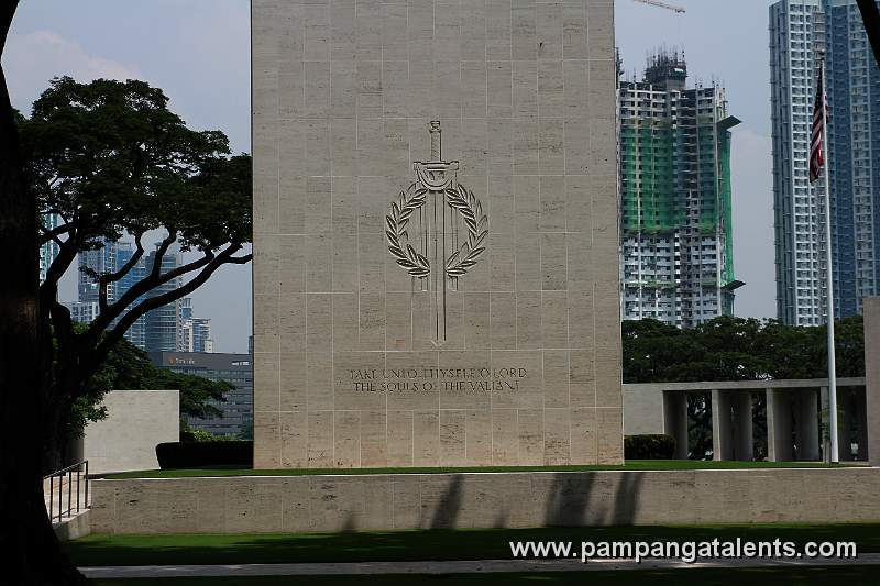 Rear of the Memorial Plaza with engraved inscription 