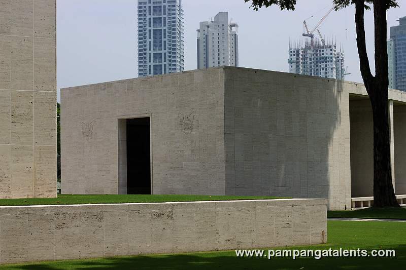 East Hemicycle view from the rear of Memorial Chapel in Manila American Cemetery and Memorial.