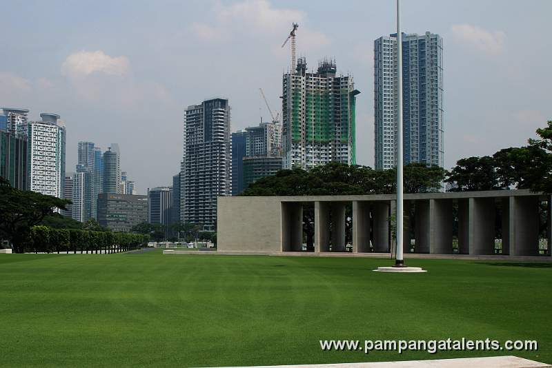 View from Memorial Plaza of Manila American Cemetery and Memorial.