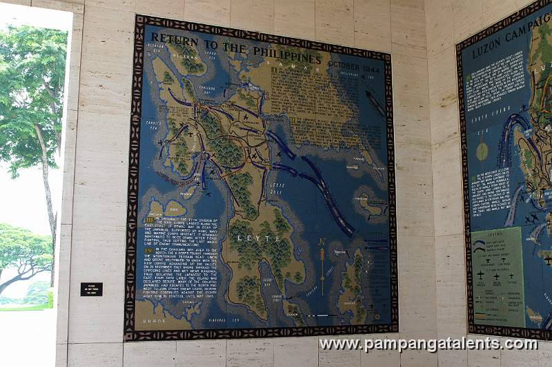 Memorial Operations map during the return to the Philippines found in Southwest room of Manila American Cemetery and Memorial.