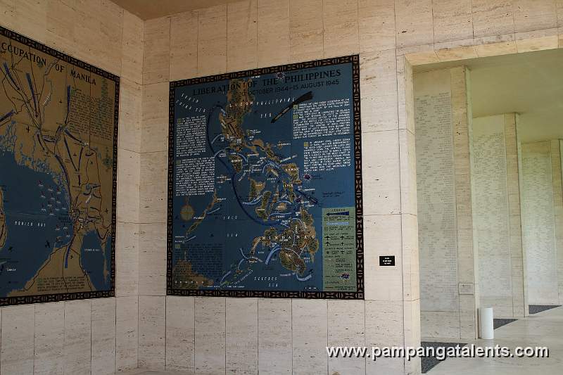 Map room at the end of Hemicle in Manila American Cemetery and Memorial.