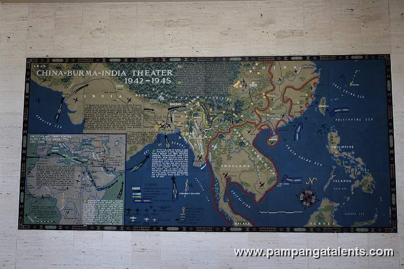 Memorial map found in the Southeast map room of Manila American Cemetery and Memorial.