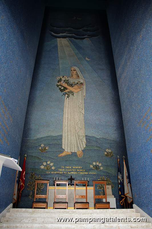 Interior of the Memorial Chapel decorated with mosaic.