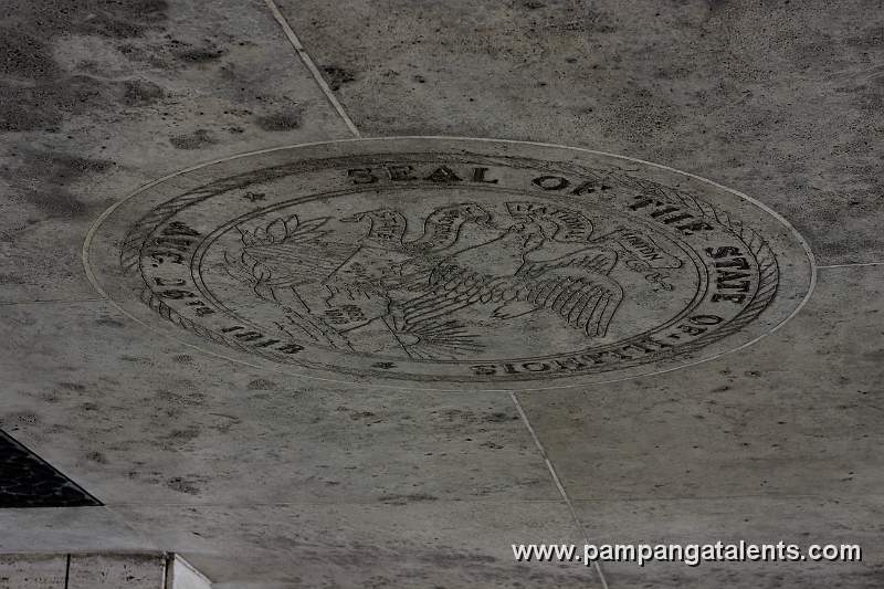 The Seal of the State of Illinois carved on the floor of the hemicycle in Manila American Cemetery and Memorial in Taguig City.