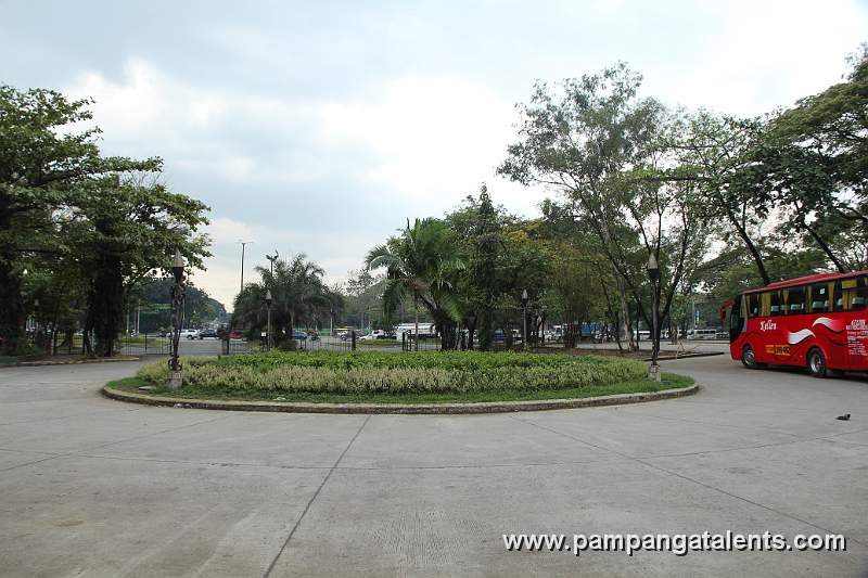 Circular Landscape in of Quezon Memorial Circle Parking Area.