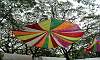 Colourful Parachute Tent in Quezon Memorial Circle in Quezon City.  Location: Quezon Memorial Circle - Manila Philippines