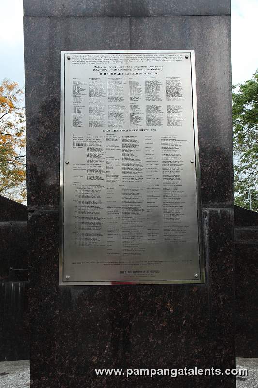 Peace Monument Marker of the Hosted Rotary Club International Districts