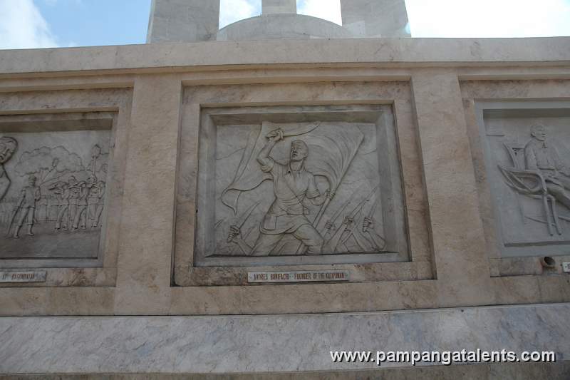 Sculpture of Andres Bonifacio the Founder of Katipunan on Quezon Memorial Shrine Facade.
