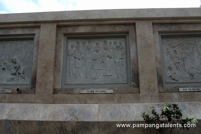 Sculpture of the New Professionals on Quezon Memorial Shrine Facade.