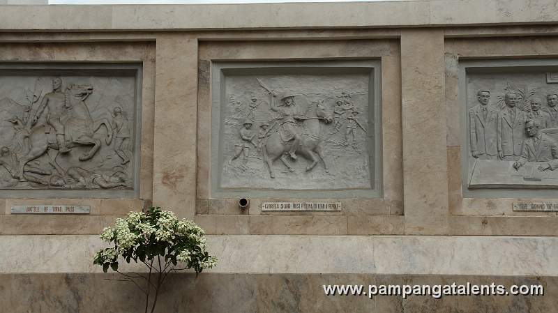 Sculpture of Gabriela Silang the First Filipina to Lead a Revolt  on Quezon Memorial Shrine Facade.