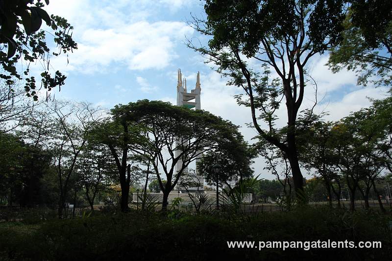 World Peace bell Garden with Quezon Memorial Park in Background.