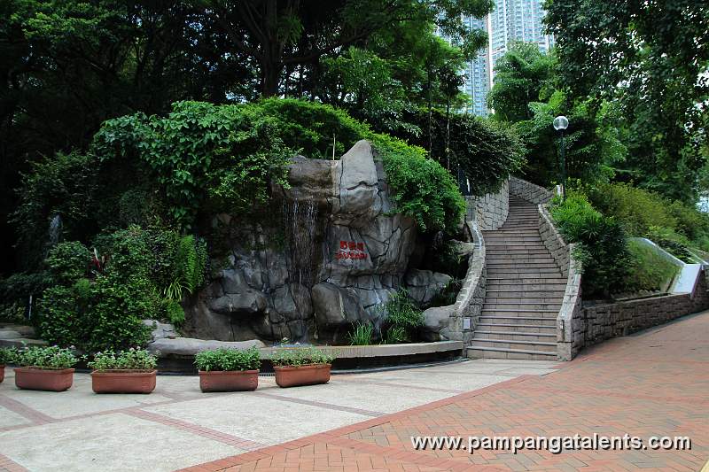 Water Falls and Stairs between Aviary and Bird Lake at main walking road